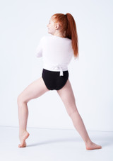 Capezio Class Kids Crossover Ballet Wrap White Back [White]