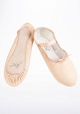 Move Dance Full Sole Leather Ballet Shoe - Pink Pink Crop [Pink]