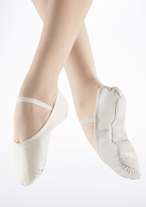 Move Dance Full Sole Leather Ballet Shoe - White White Main [White]