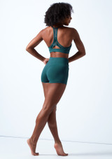 Bloch Floriade Mesh Dance Shorts Teal Back [Blue]