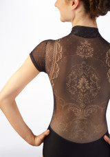 Ballet Rosa Velour Leotard Black Back 2 [Black]