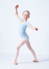 Capezio Class Kids Short Sleeve Leotard Blue Front 2 [Blue]