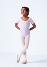 Capezio Class Kids Short Sleeve Leotard Lilac Front [Purple]