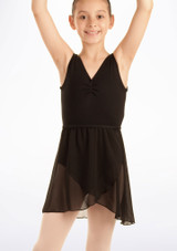 Capezio Class Kids Chiffon Wrap Dance Skirt Black [Black]