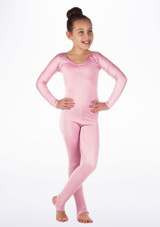 Alegra Girls Shiny Blaine Catsuit Party Pink Main [Pink]