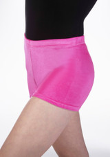 Tappers & Pointers Velvet Gymnastic Shorts Pink Front [Pink]