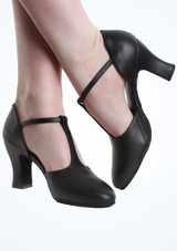 So Danca CH57 Stretch Insert Character Shoe 2.5" Black Front [Black]