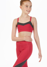 Bloch Teen Two Tone Crop Top* Pink Front [Pink]