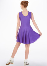 Tappers & Pointers Girl's Tank Ballroom and Latin Dress Purple Back [Purple]