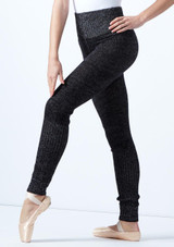 Intermezzo Knitted Warm Up Pants Black-Grey Front [Black]