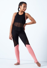 Bloch Teen Mesh Tank Sleeve Dance Top Black Front [Black]