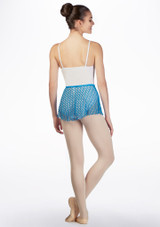 Capezio Fishnet Dance Skirt Blue Back [Blue]