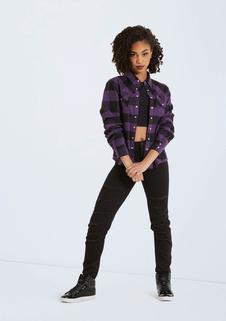 Weissman Buffalo Plaid Flannel Shirt Grape [Viola]