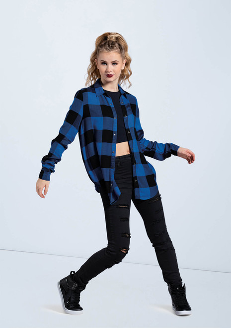 Weissman Oversized Buffalo Plaid Shirt Blu Royal [Blu]