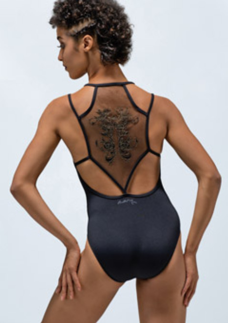 Ballet Rosa Francine Camisole Embroidered Back Panel Leotard Black Back [Black]