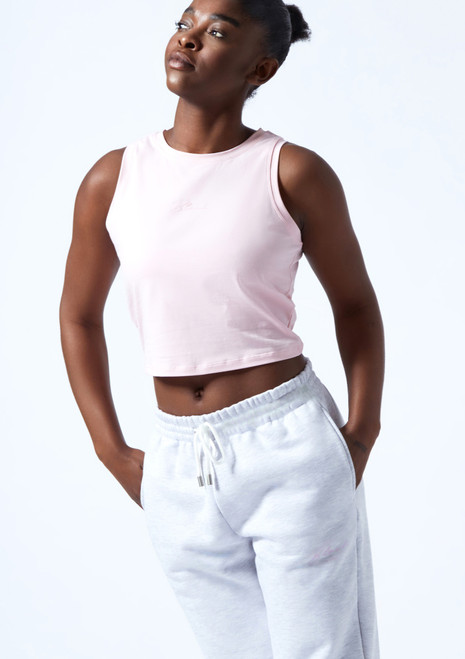 Bloch Tonal Crop Tank Top Pink Front [Pink]