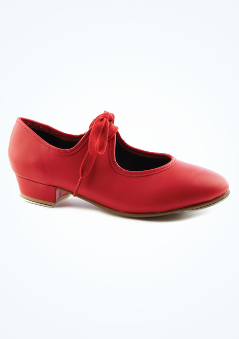 Alegra Tie Front Tap Shoe - Red Red Main [Red]