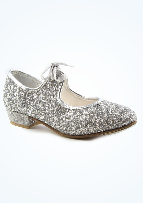 Alegra Tie Front Glitter Tap Shoe - Silver Silver Main [Silver]