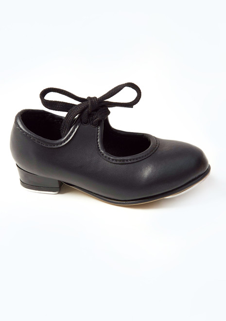 Alegra Tie Front Tap Shoe - Black Black Side [Black]