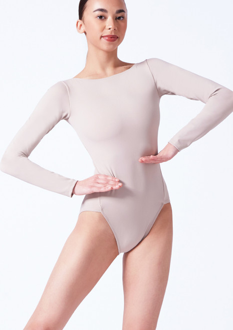 Move Dance Callie Long Sleeve Leotard Front [Brown]