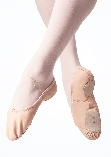 Bloch Arise S0258L Split Sole Leather Ballet Shoe - Pink Pink Front [Pink]