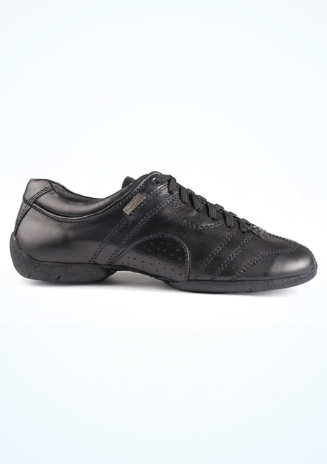 PortDance Men's Casual Leather Ballroom Shoe Black Side1 [Black]