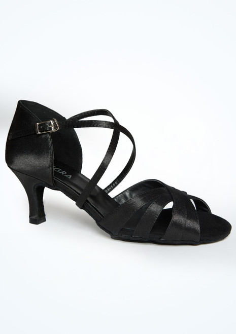 Alegra Cinzia Black Satin Dance Shoe - 2.25" [Black]