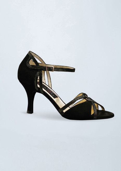 Werner Kern Christina Suede Dance Shoe - 2.75" Black Front [Black]