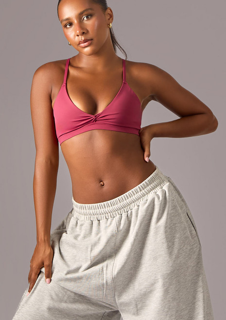 Move Dance Tatiana Dance Crop Top Burgundy Front [Red]