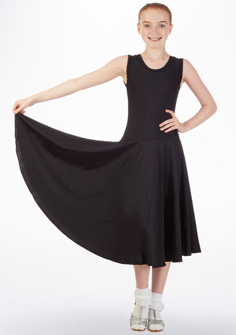 Tappers & Pointers Tank Ballroom Dress - Long Black Front [Black]