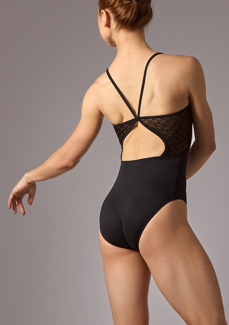 Move Dance Paris Mesh Camisole Leotard Black Back [Black]