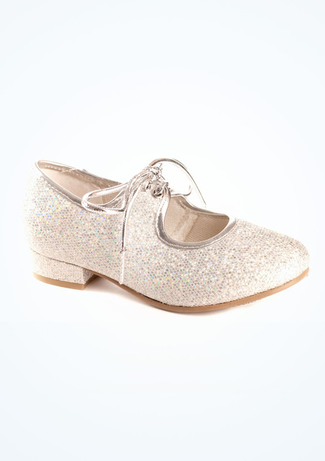 Tappers & Pointers Low Heel Tap Shoe - Hologram Silver Main [Silver]