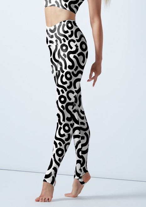 Alegra Patterned Stirrup Leggings Patterned Front [Patterned]