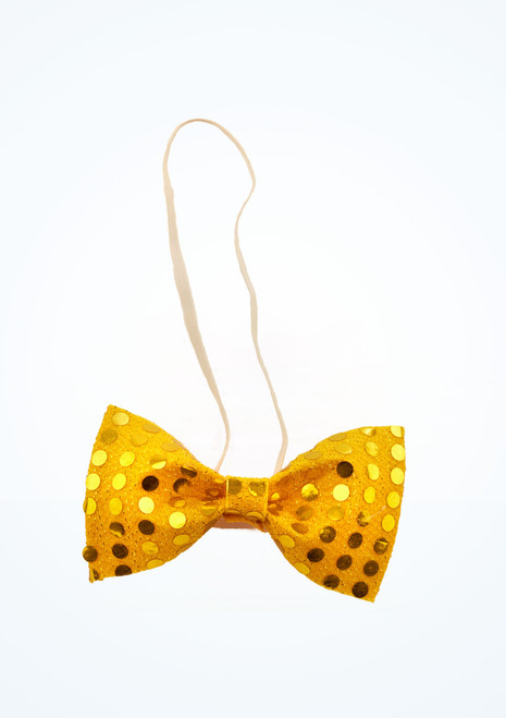 Sequined Bow Tie Gold Front [Gold]