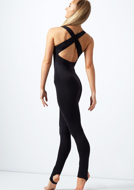 Move Dance Hanna Cross Back Catsuit Black Back [Black]