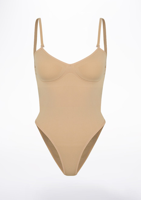 Bloch Seamless Brief Bodysuit Tan Front [Tan]