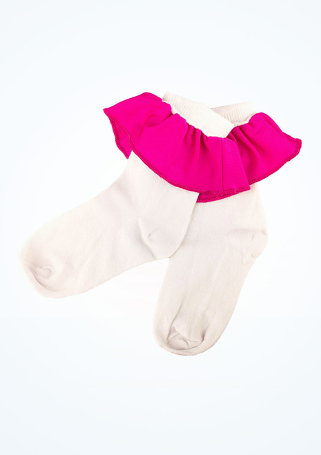 Move Dance Girls Juvenile Ballroom Socks Black-Pink Main [Black]