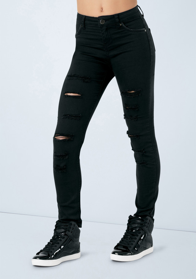 Weissman  Slashed Skinny Jeans Black 0145 [Black]