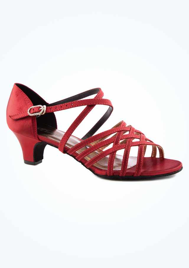 So Danca Charlize Ballroom Shoe 1.5" Burgundy Front [Red]