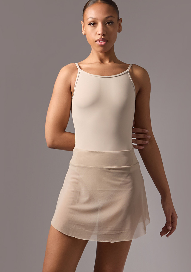 Move Dance Wren Mini Ballet Skirt Latte Front [Brown]