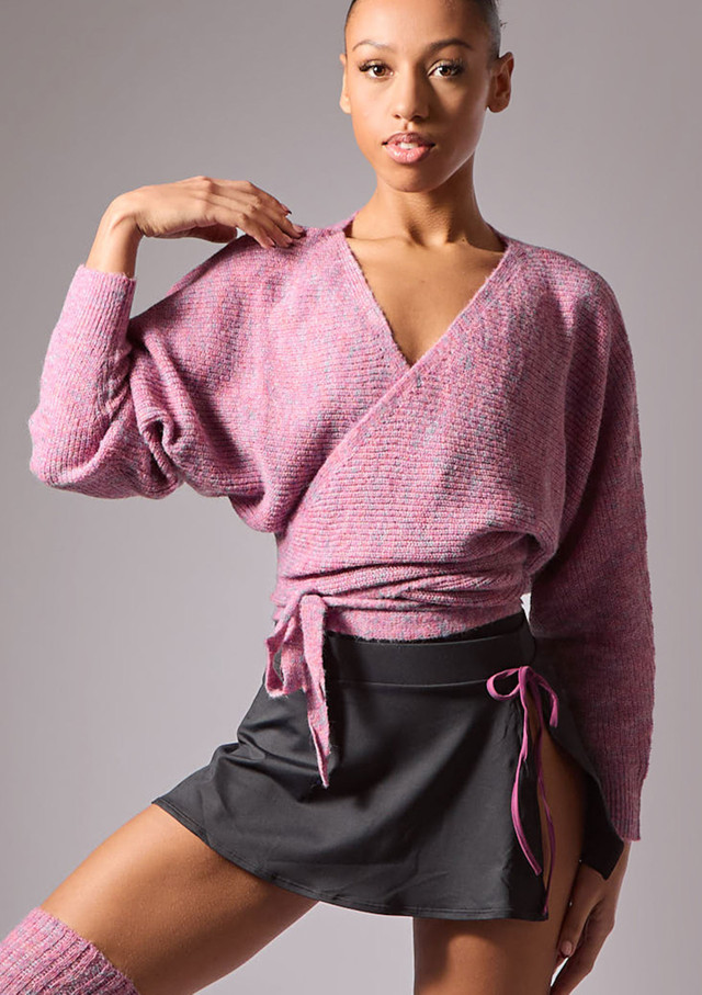 Move Dance Alexa Space Dye Dance Wrap Plum Front [Purple]