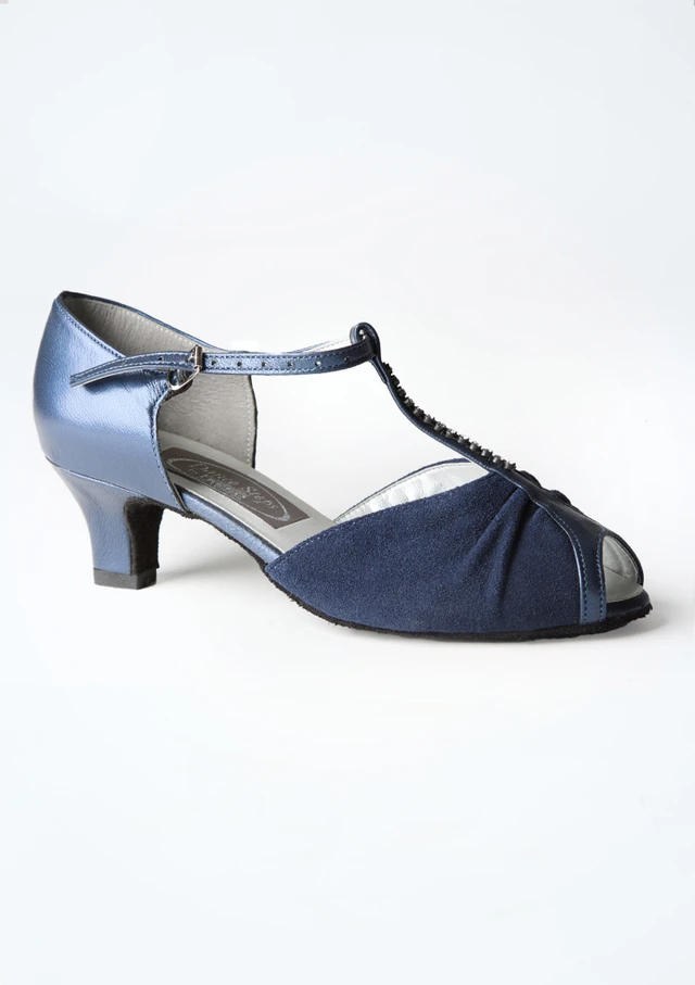 Freed Topaz Dance Shoe 1.5" Navy Blue Side [Blue]