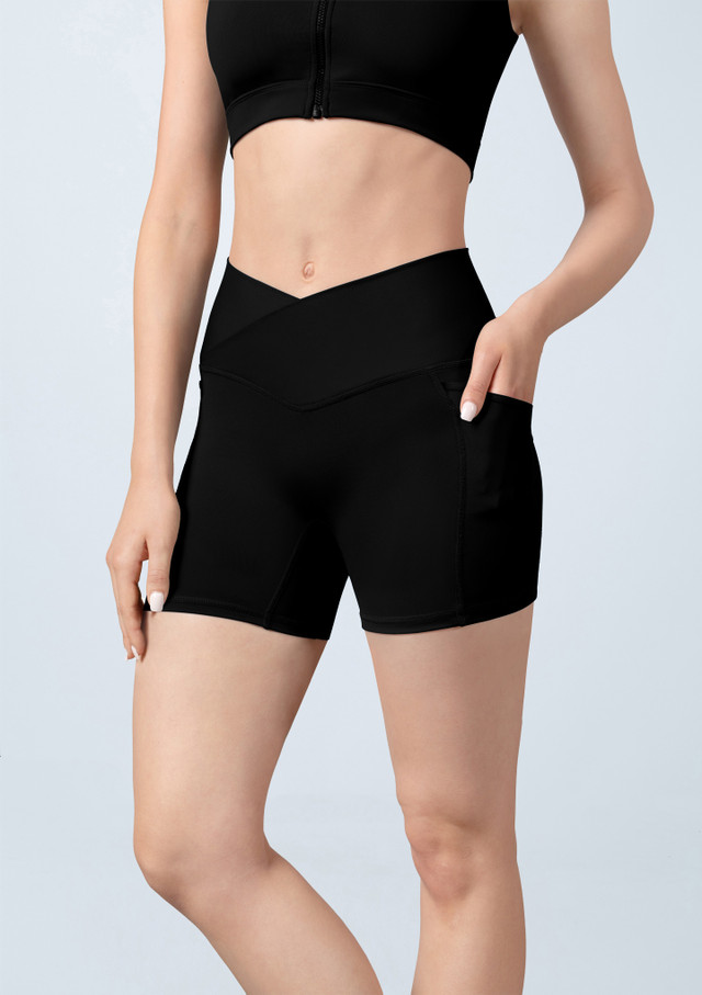 Bloch Harietta V  front shorts with side pockets Black Front 2 [Black]