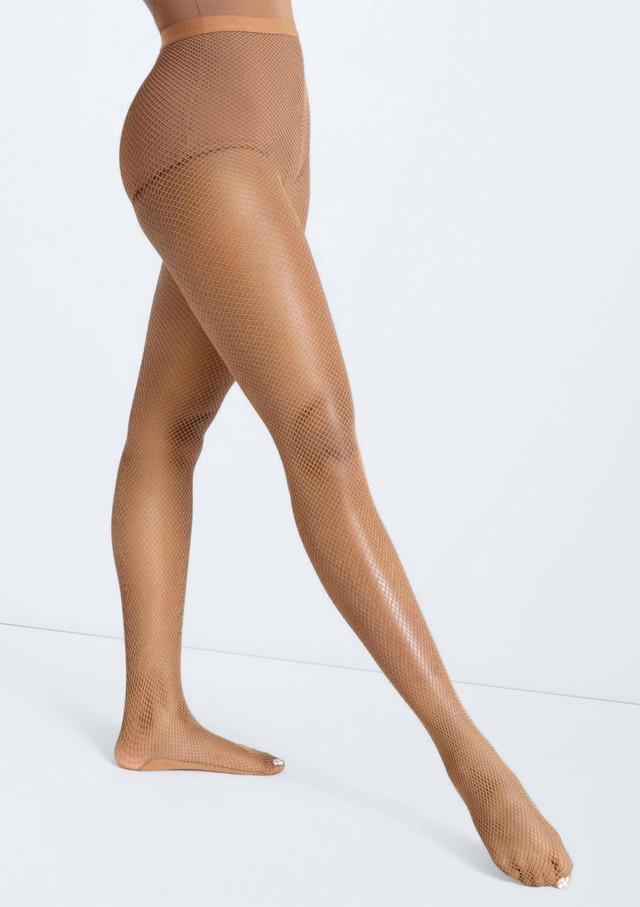 Professional seamless fishnet tight Maple Front [Brown]