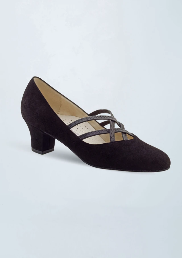 Werner Kern Ruby Suede Dance Shoe - 1.77" Black Front [Black]