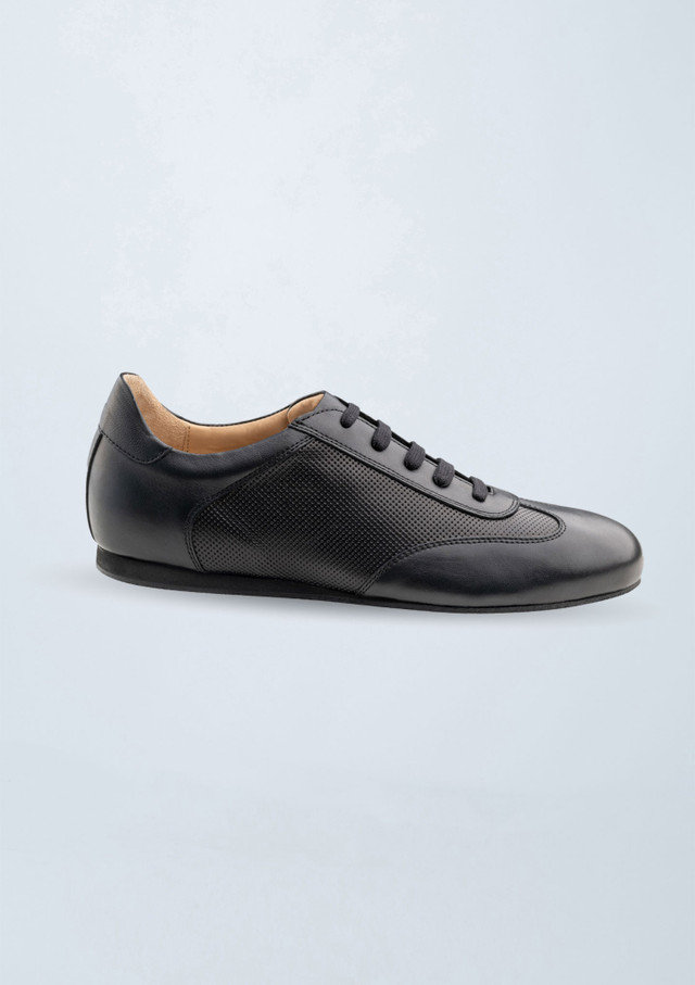 Werner Kern Positano Leather Dance Sneaker - 0.59" Black Front [Black]