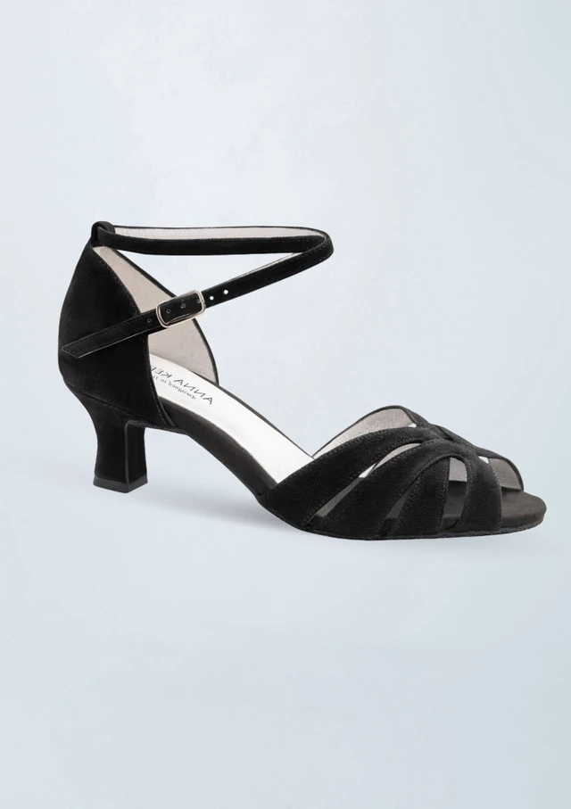Werner Kern Thea Suede Dance Shoe - 1.97" Black Front [Black]