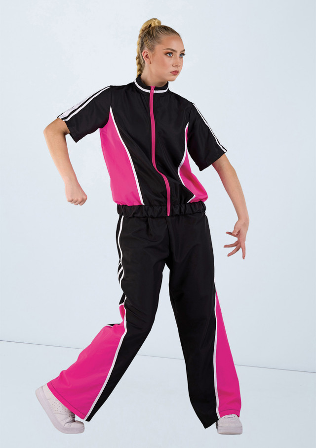Weissman Colorblock Short-Sleeve Jacket Cerise 5 [Pink]