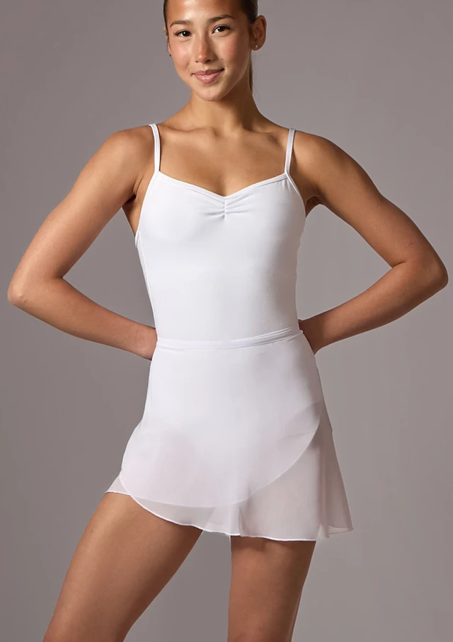 Move Dance Chloe Wrap Dance Skirt White Front [White]