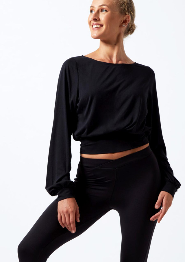 Move Dance Alive Warm Up Top Black Front [Black]